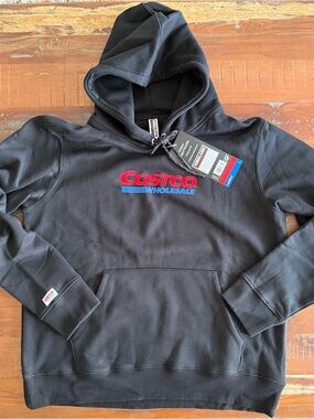 Kirkland Signature Black Hoodie with Red & Blue Costco Logo! NWTS! Men’s M
